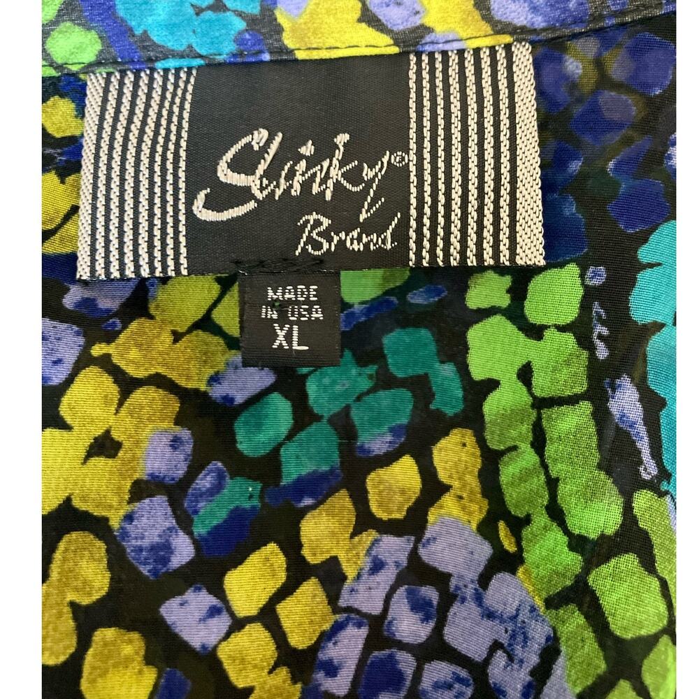 Slinky Brand Women's Multicolor Abstract Print Button-Up Blouse | Size XL - Picture 9 of 9